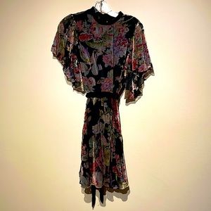Zara velvet floral dress, only worn once and in excellent condition